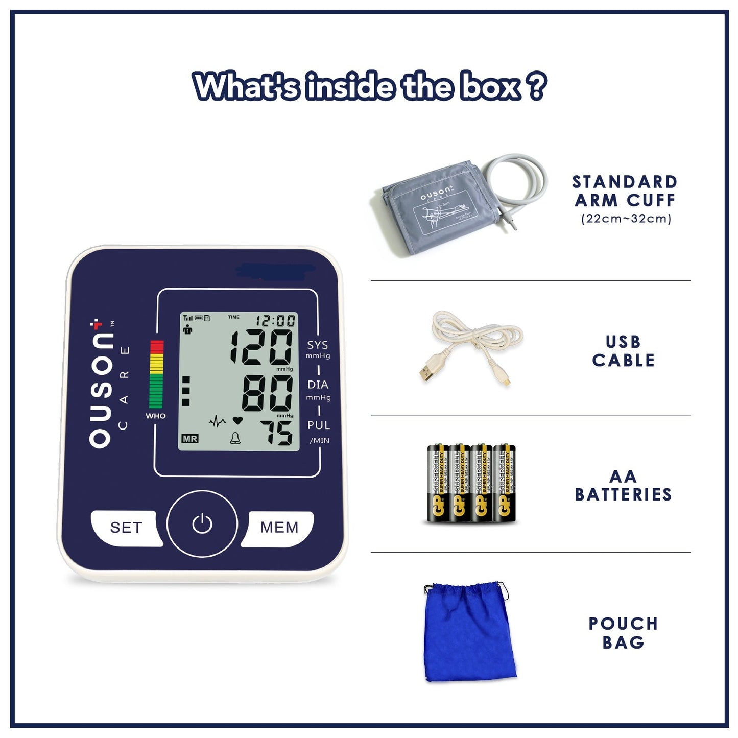 Ouson Care Arm Type Electronic Blood Pressure Monitor [BSX556]