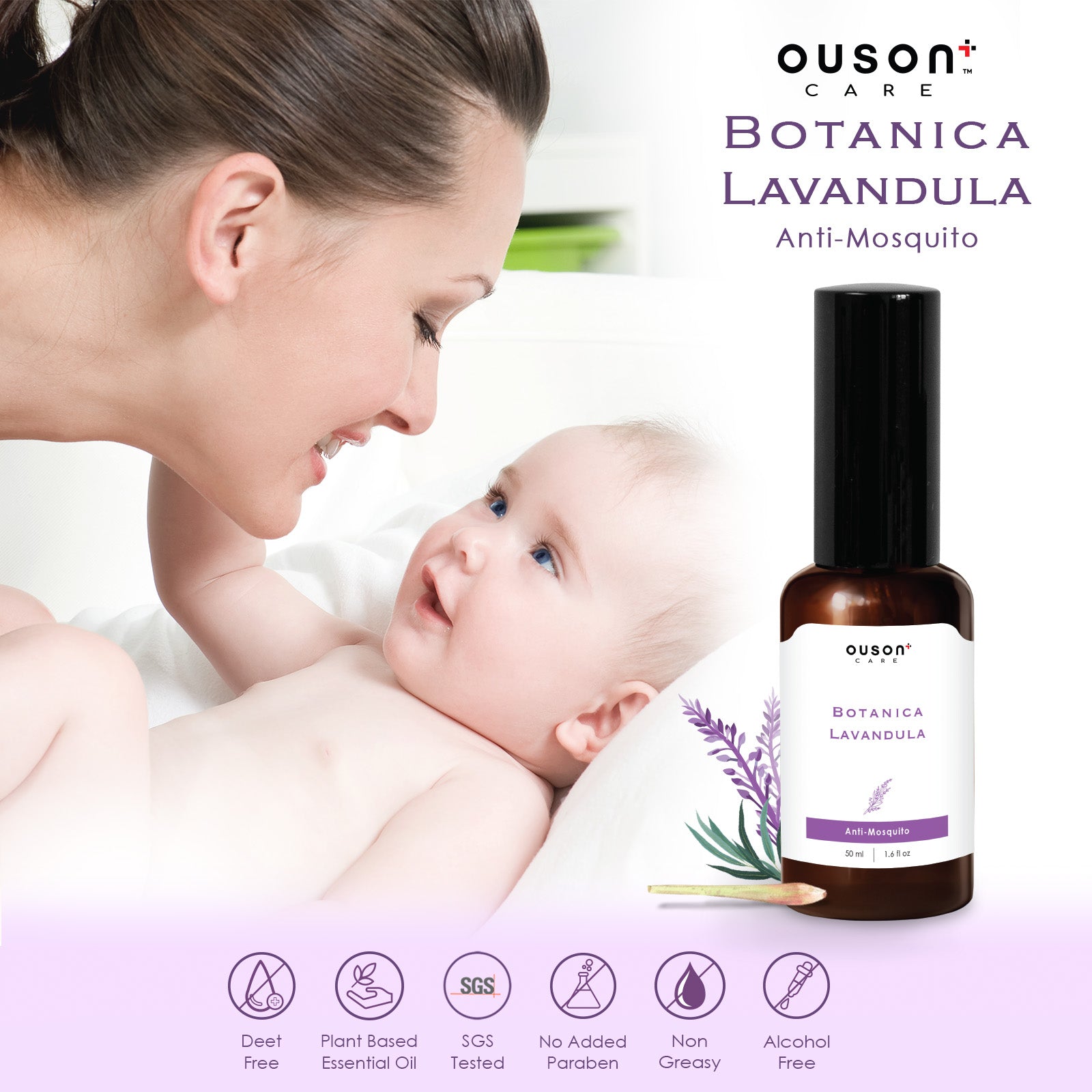 Ouson Care Botanica Lavandula Mosquito Repellent Spray 50ml